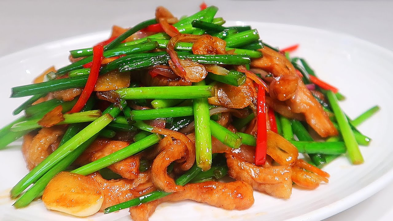 Fried Shredded Pork With Chives - Side dishes